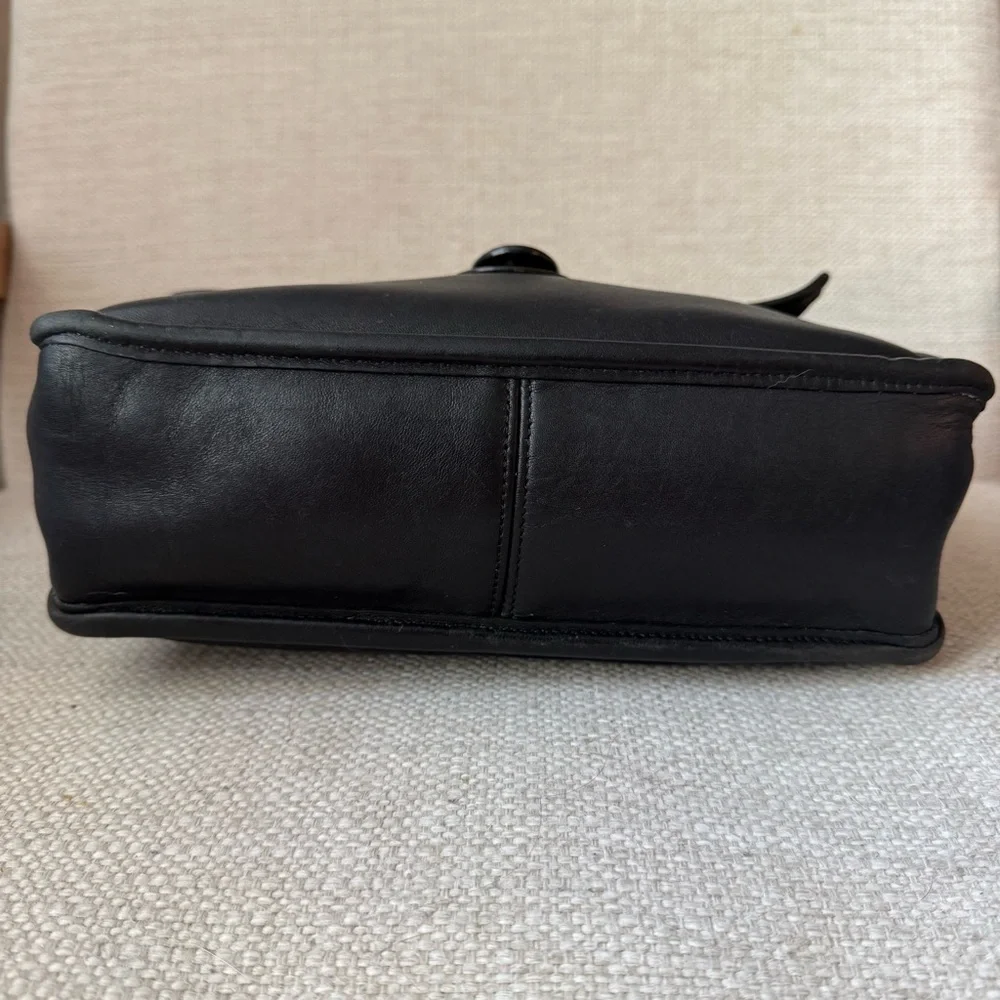 Vintage Coach Willis Bag Black Leather Crossbody Top Handle 9927 - Picture 5 of 9